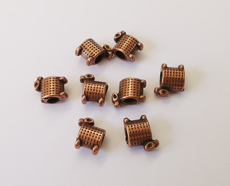 10 Rondelle beads Antique copper plated beads (11x10mm) G25324