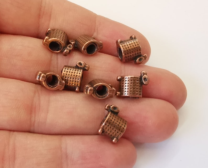 10 Rondelle beads Antique copper plated beads (11x10mm) G25324