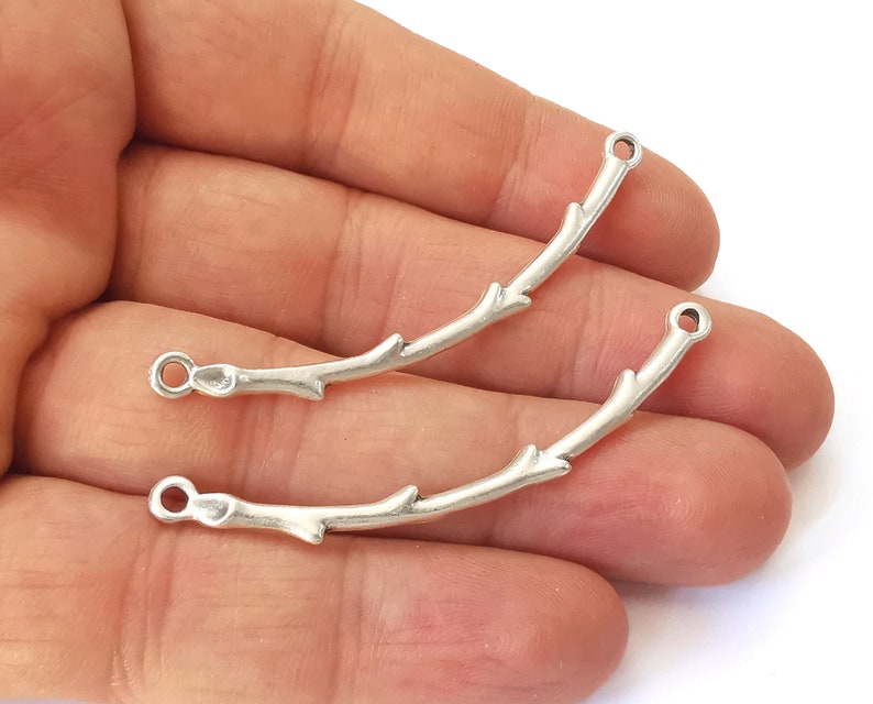 4 Branch charms connector Antique silver plated charms (59mm) G25327