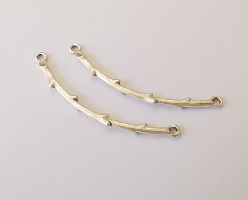 4 Branch charms connector Antique silver plated charms (59mm) G25327