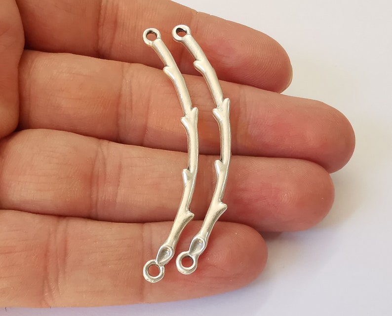 4 Branch charms connector Antique silver plated charms (59mm) G25327