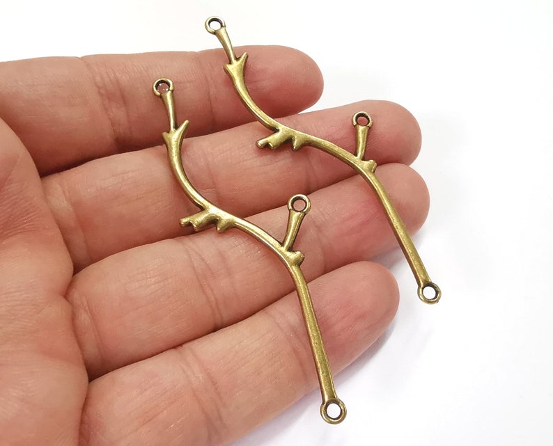 4 Branch charms connector Antique bronze plated charms (74mm) G25352