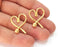 2 Heart charms Gold plated charms (27x21mm) G25683