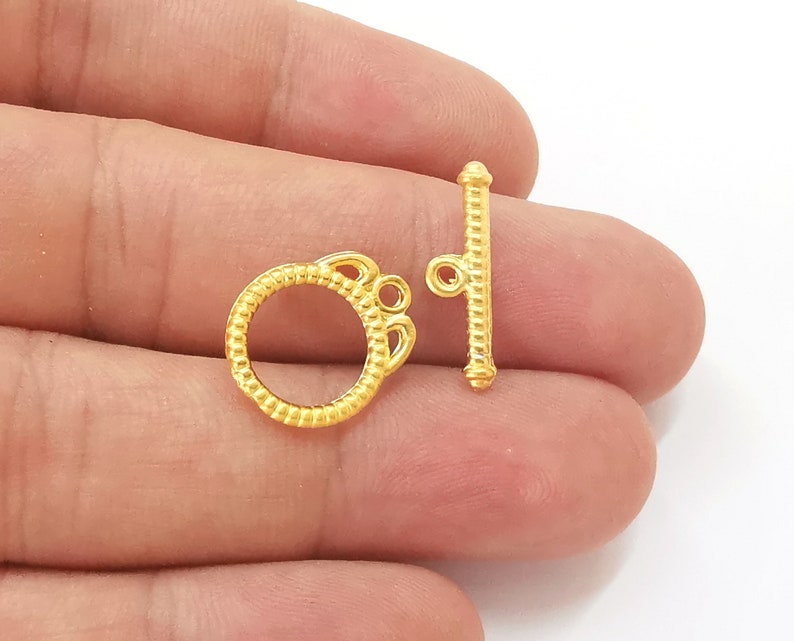 5 sets Toggle clasps Gold plated toggle clasp findings 17x14mm+19x6mm G25688