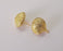 Sea Shell earring stud base Shiny gold plated brass earring 1 pair (22x19mm) G25496
