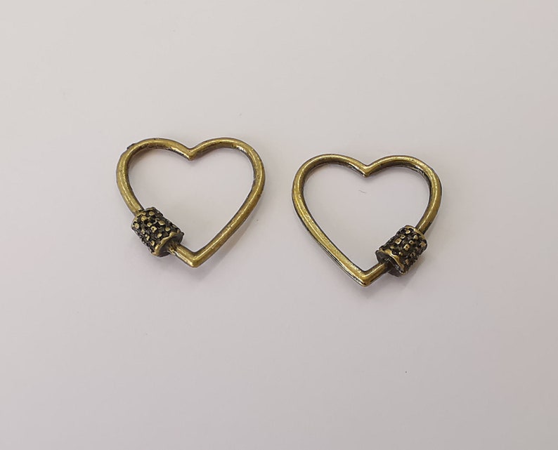 4 Heart charms Antique bronze plated charms (21x21mm) G25716