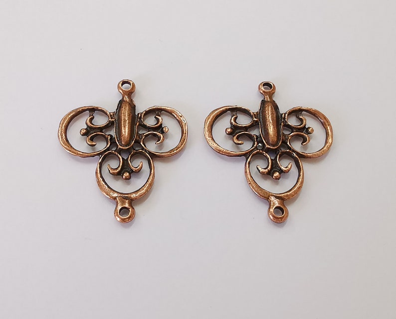 2 Antique copper connector charms Antique copper plated charms (42x35mm) G25519
