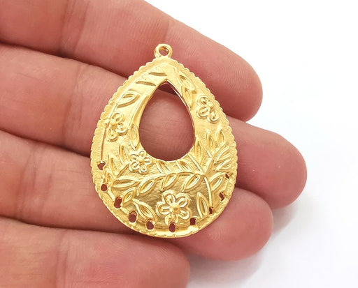 Drop flower charms connector Gold plated charms (43x32mm) G25750