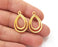 2 Drop charms Gold plated charms (27x17mm) G25760