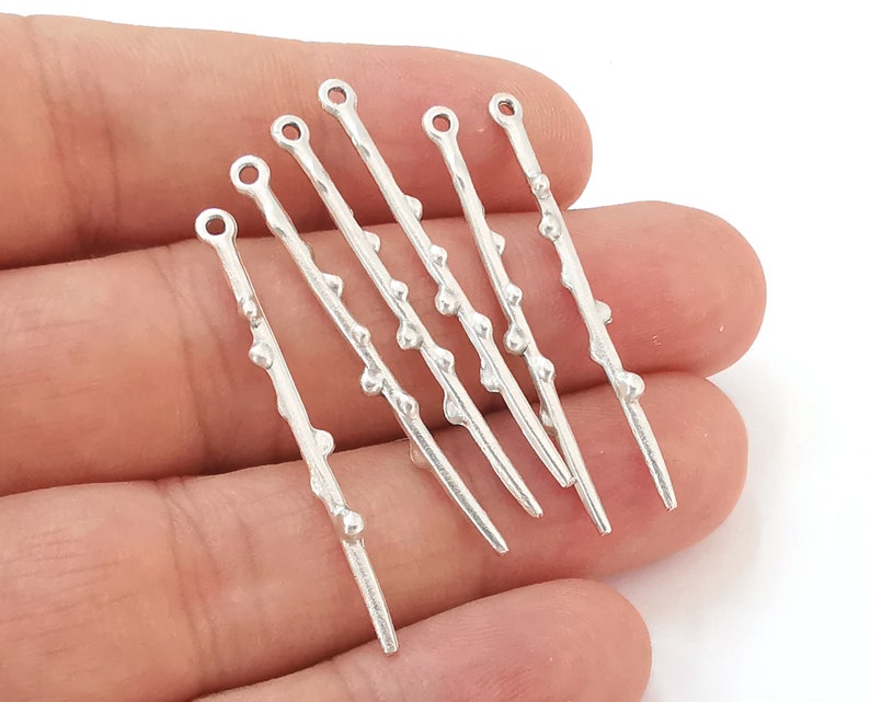 10 Rod barbed stick charms Antique silver plated charms (40mm) G25573