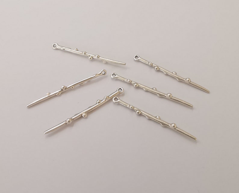 10 Rod barbed stick charms Antique silver plated charms (40mm) G25573