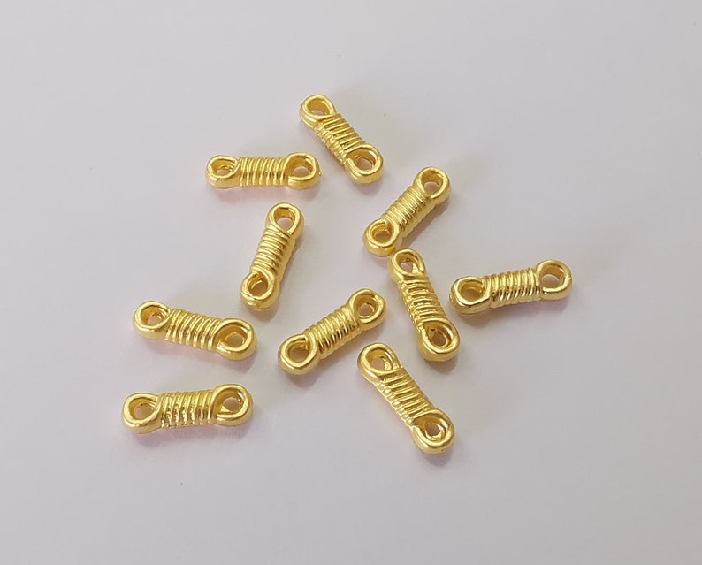 10 Coil knot charms connector Gold plated charms (14x4mm) G25766