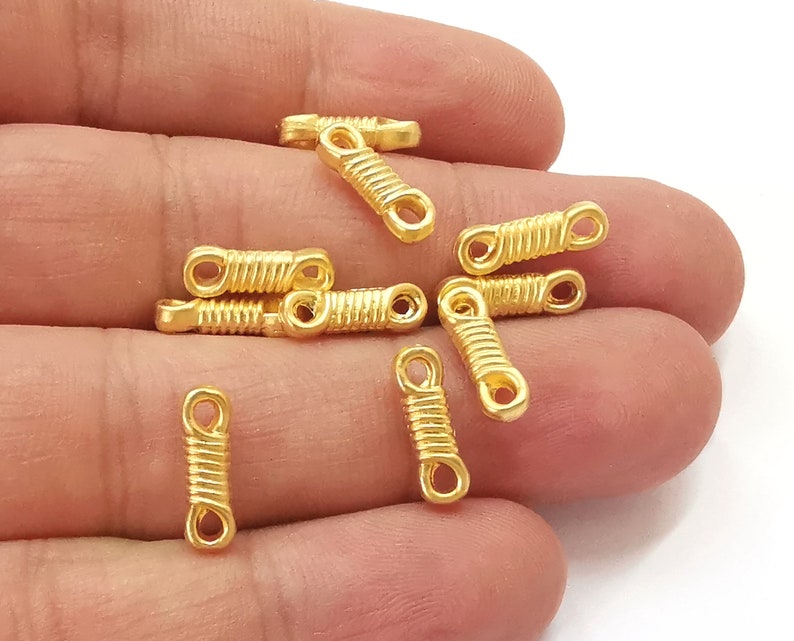 10 Coil knot charms connector Gold plated charms (14x4mm) G25766