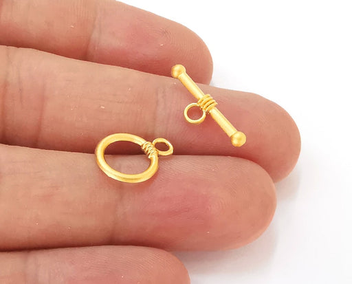 Toggle clasp 4 sets Gold plated findings 15x11mm - 20x6mm G25585
