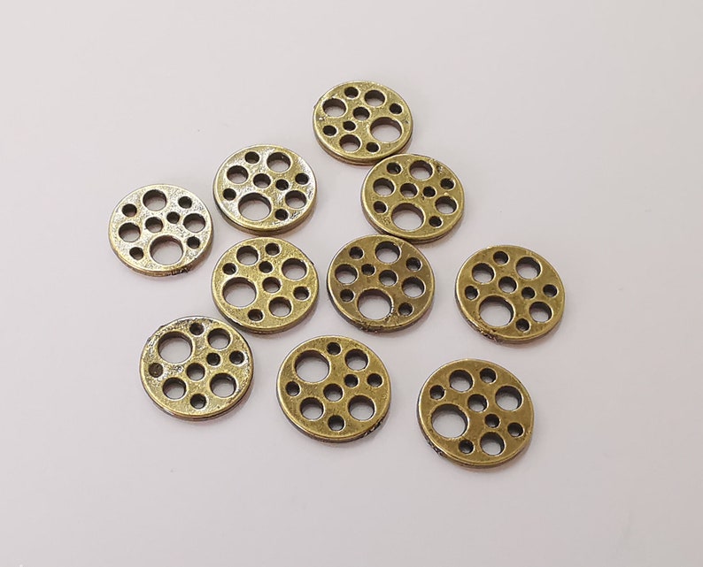 10 Circle findings Antique bronze plated circle (13 mm) G25602