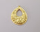 Drop flower charms connector Gold plated charms (43x32mm) G25750