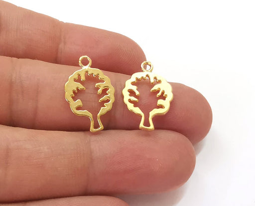 5 Tree charms Gold plated charms (20x14mm) G25751