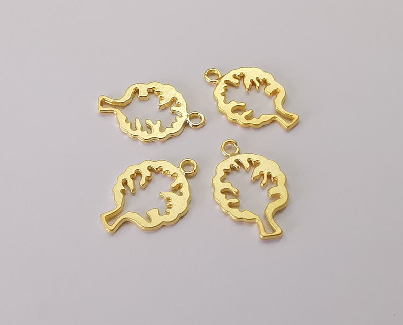 5 Tree charms Gold plated charms (20x14mm) G25751