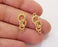 5 Hammered hoops chains shape connector round findings gold plated findings (23x9 mm) G25765