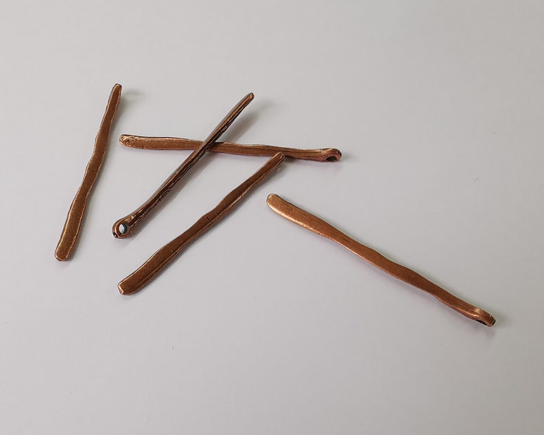 10 Spike charms Antique copper plated charms (52x4mm) G26000