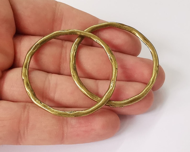 2 Circle round hoop connector findings Antique Bronze Plated findings (48mm) G26002