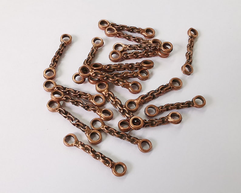 10 Chain shape bar connector charms Antique copper plated charms (28x6mm) G26007