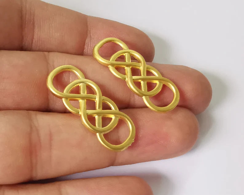 2 Gold connector charms Gold plated charms (32x12mm) G26058