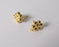 Flower earring stud base shiny gold plated brass earring 1 pair (16x14mm) G26060