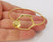 Hexagonal bracelet brass Cuff blank bezel Glass cabochon base Adjustable Shiny gold plated brass (10mm blank) G25867