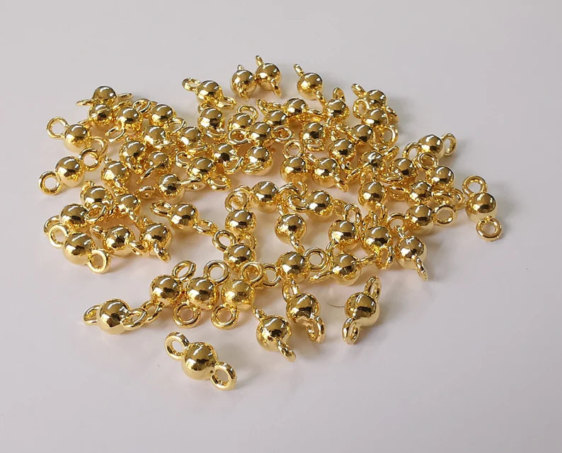 10 Ball connector findings charms Gold plated findings (11x5mm) G26121