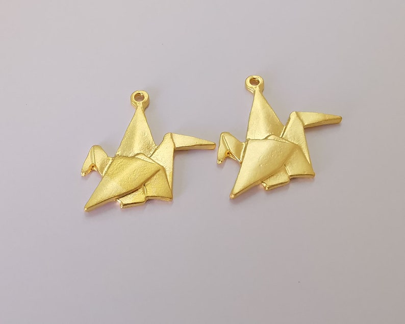 2 Origami Charms Gold Plated Charms (32x29mm) G25904