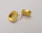 Drop earring stud base Gold plated brass earring 1 pair (14x10mm) G26166