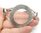 Hammered circle bracelet cuff blank bezel glass cabochon base Adjustable antique silver plated brass (14 mm Blank) G26178