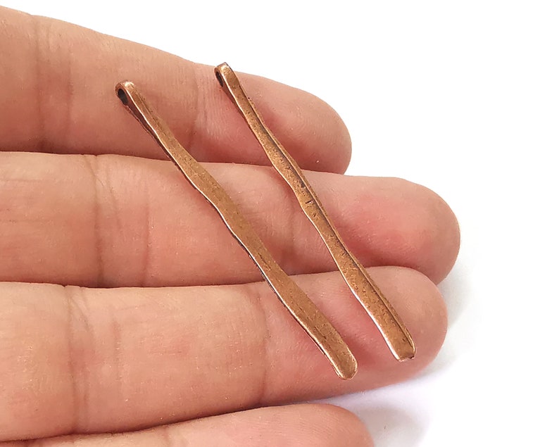 10 Spike charms Antique copper plated charms (52x4mm) G26000