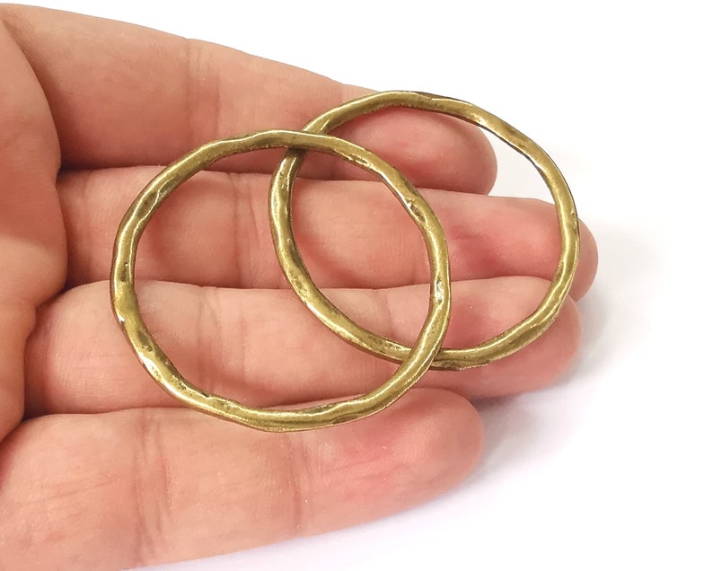 2 Circle round hoop connector findings Antique Bronze Plated findings (48mm) G26002