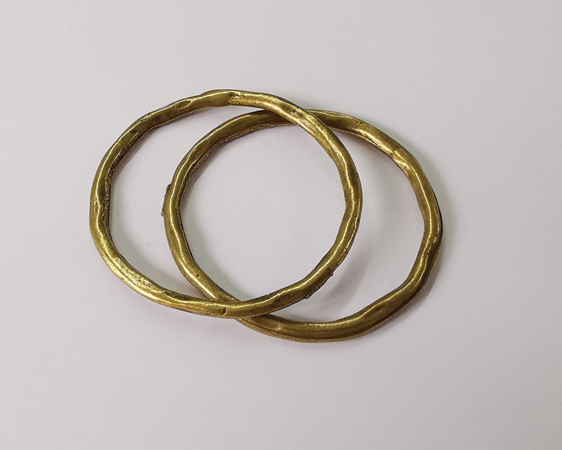 2 Circle round hoop connector findings Antique Bronze Plated findings (48mm) G26002