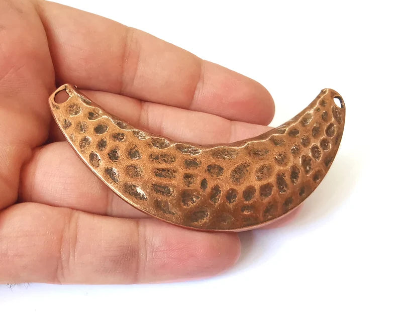 Ethnic hammered connector pendant Antique copper plated pendant (90mm) G26028