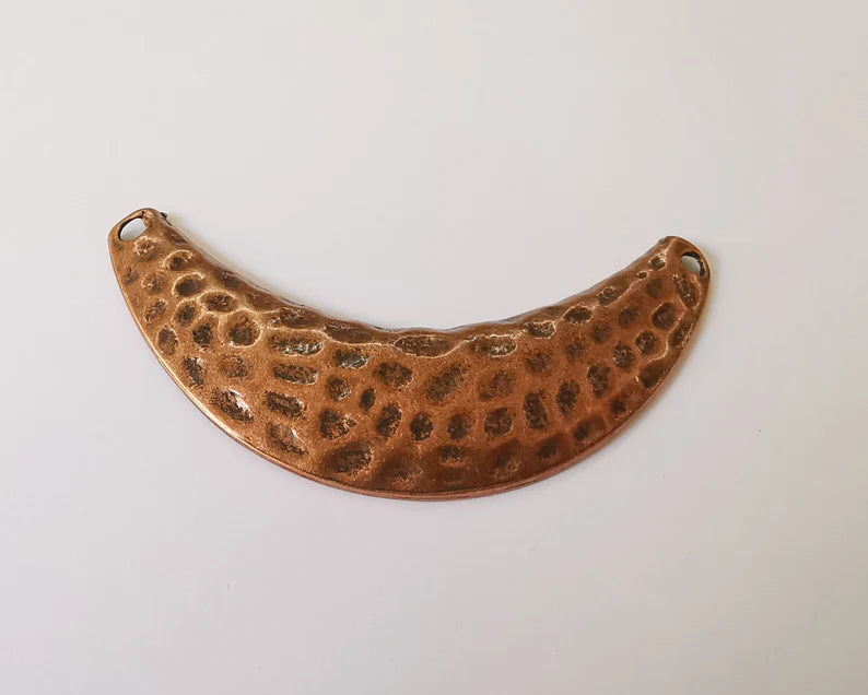 Ethnic hammered connector pendant Antique copper plated pendant (90mm) G26028