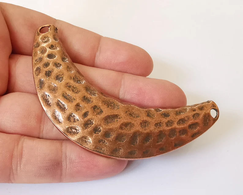Ethnic hammered connector pendant Antique copper plated pendant (90mm) G26028