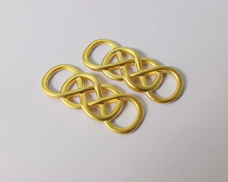 2 Gold connector charms Gold plated charms (32x12mm) G26058