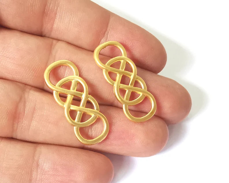 2 Gold connector charms Gold plated charms (32x12mm) G26058