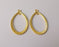 2 Ribbed oval connector charms Double sided Gold plated charms (42x25 mm) G24571