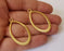 2 Ribbed oval charms Double sided Gold plated charms (42x25 mm) G24191