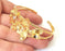 Flowers bracelet base blanks Cuff blanks Adjustable bracelet Shiny Gold Plated Brass (8mm Blank ) G26089