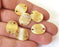 4 Wavy hammered connector charms Gold plated charms (18x15mm) G26102