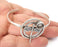 Dragonfly silver bracelet brass cuff blank bezel Glass cabochon base Adjustable antique silver brass (8 mm blank) G26196