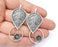 Leaf silver dangle earring set base wire Antique silver plated brass earring base (54x24mm)( 8 mm blanks) G26394