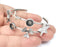 Star Flower Butterfly Bracelet Blank Cuff Bezel Cabochon Base Resin Mountings Adjustable Antique Silver Plated Brass (8mm Blanks) G26412