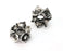 2 Flower Silver Rondelle Beads Antique Silver Plated Brass Flower Rondelle Beads 15x9 mm G26439
