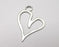 Heart pendant Antique silver plated pendant (65x46mm) G26297
